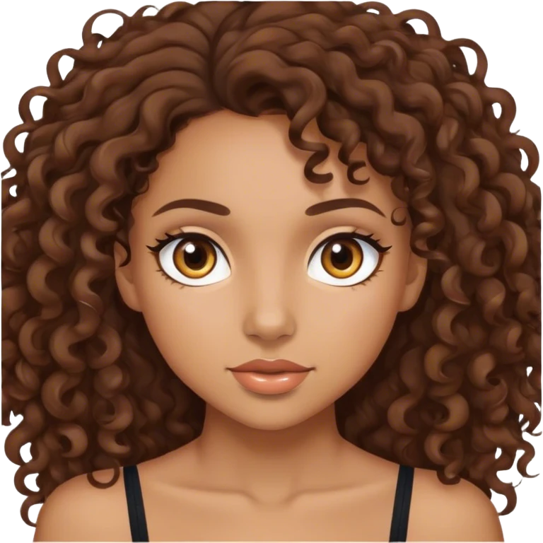 mixed girl with brown curls  emoji