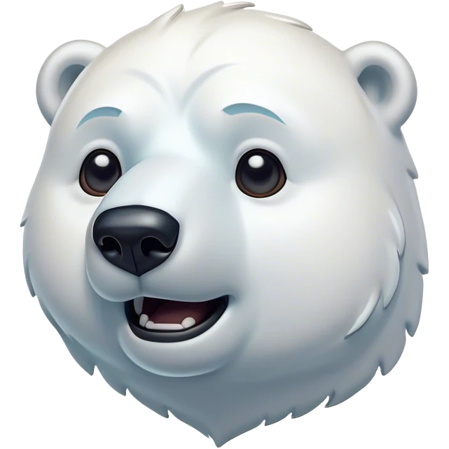 Cinematic Comical Polar Bear Portrait Emoji, Head tilted dramatically with an exaggeratedly shocked expression, featuring a robust, snowy build with wide, comically expressive eyes full of humorous disbelief, Simplified yet hilariously expressive features, highly detailed, glowing with a slightly sassy polar glow, high shine, dramatic yet playful, stylized with an air of quirky arctic attitude, soft glowing outline, capturing the essence of a meme-worthy polar bear that appears ready to side-eye its way into viral fame! emoji