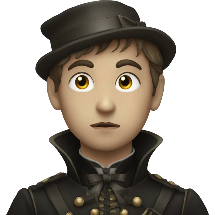  Victorian age gothic hunter hidding face emoji