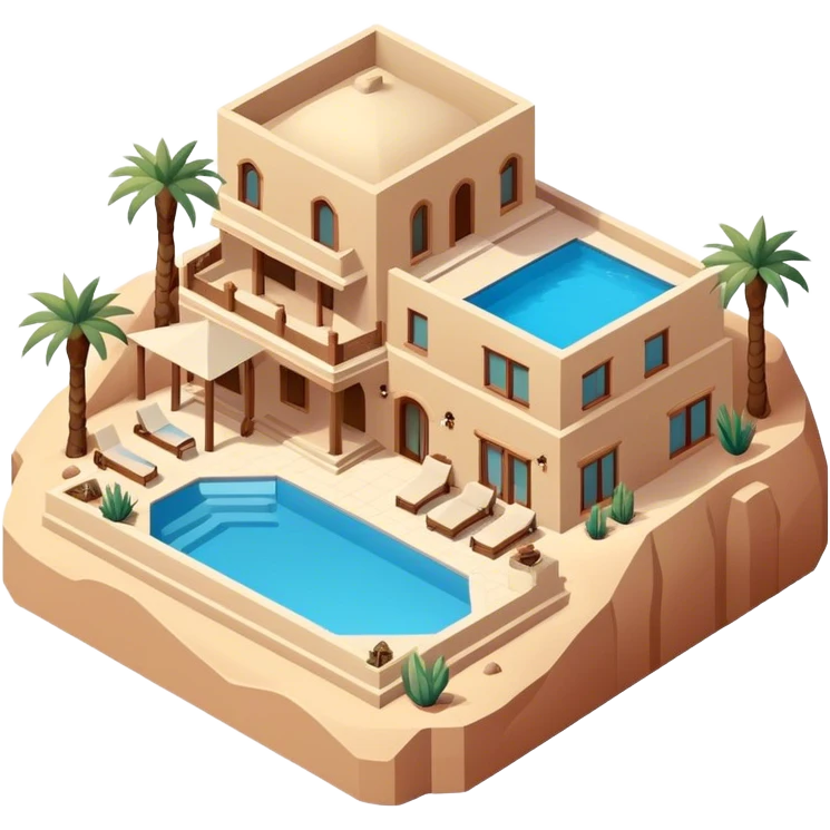 Isometric desert villa resort with pool, southwestern-style emoji