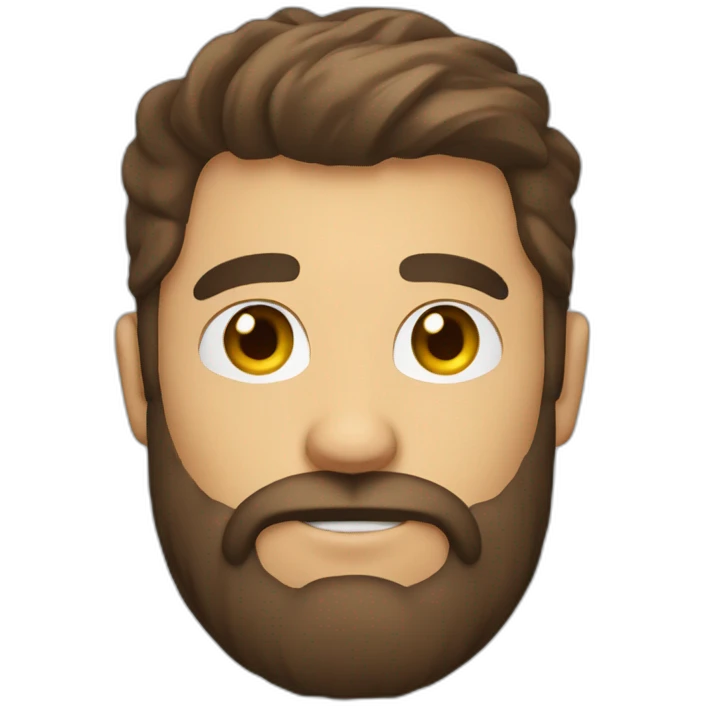 Boldness Beard Man brown hair with beer emoji