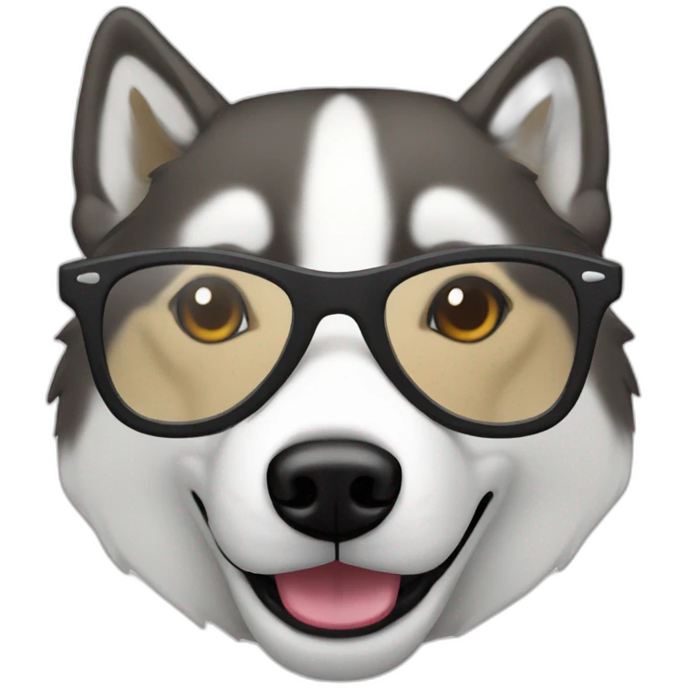 Browk husky in wayfarer emoji