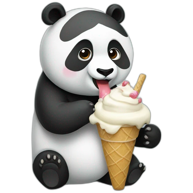 Panda eating ice cream emoji