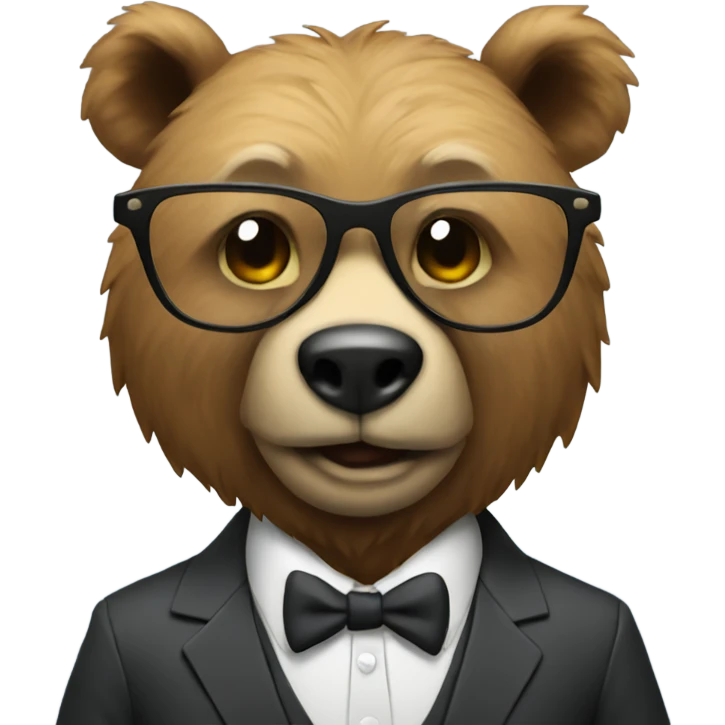 Cool bear in a suit emoji