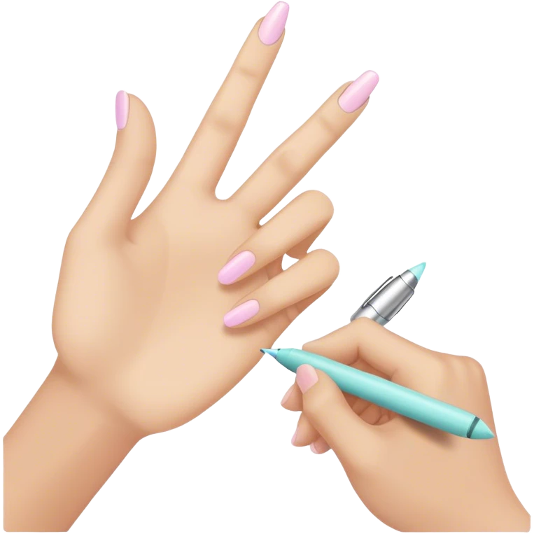 hand writes pastel pen emoji