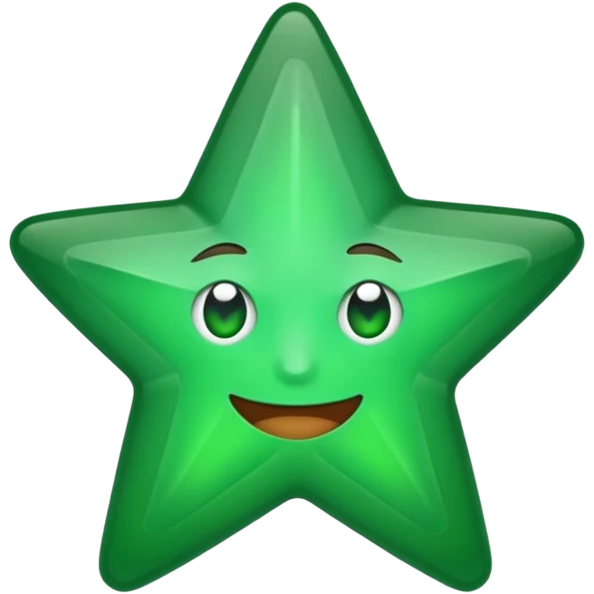 an emoji with the green star of the five star award logo emoji