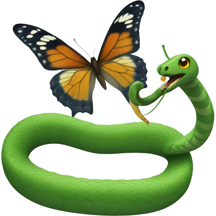 butterfly eating a snake emoji