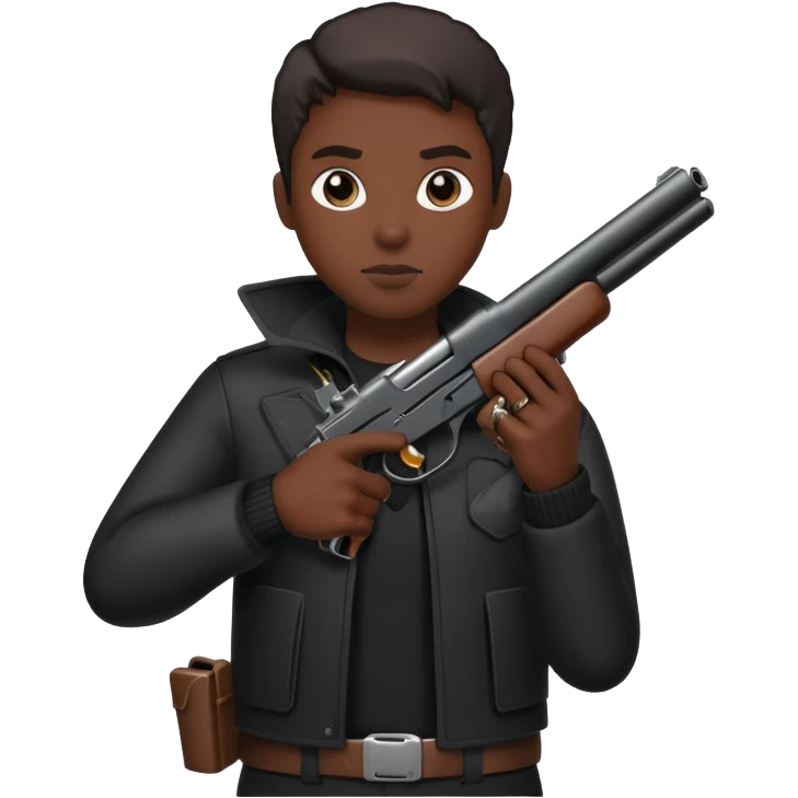 All black rat shooting gun emoji