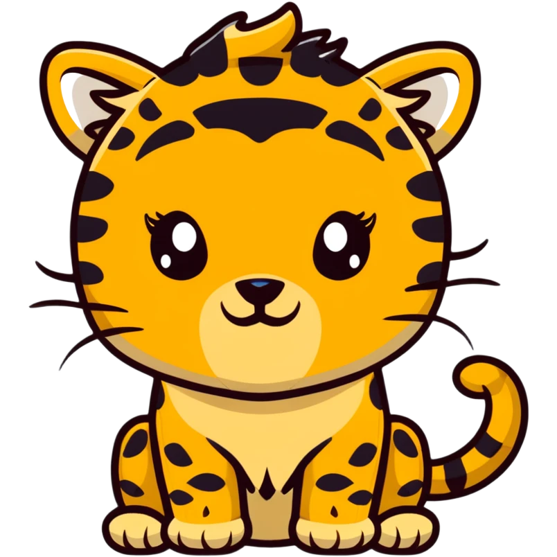 cute cheetah with big lashes emoji