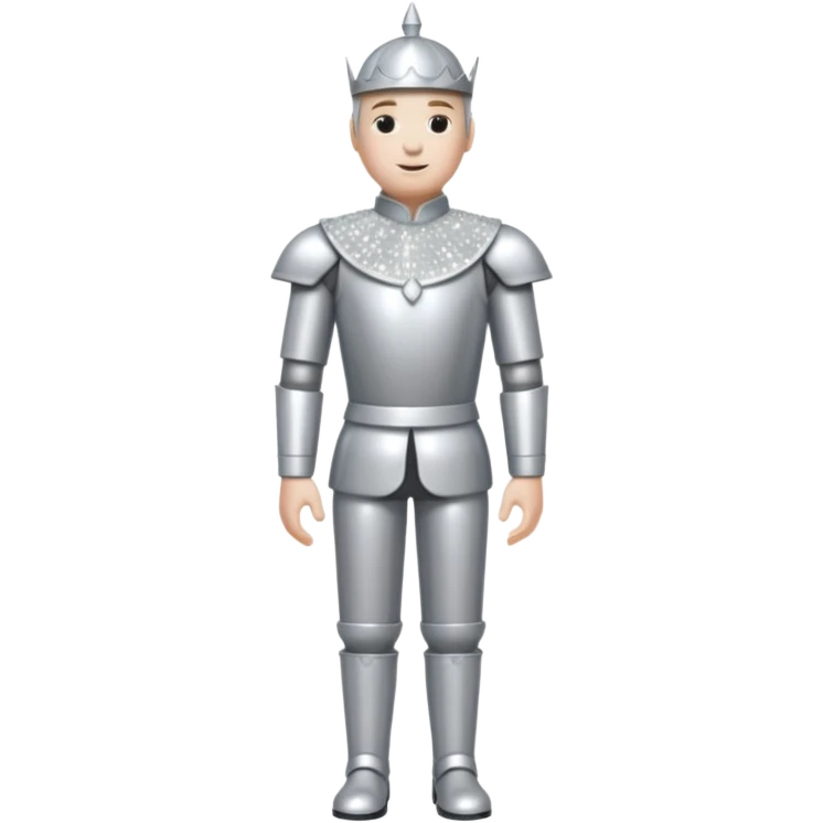 Tin Man from The Wizard of Oz with silver sequin outfit emoji