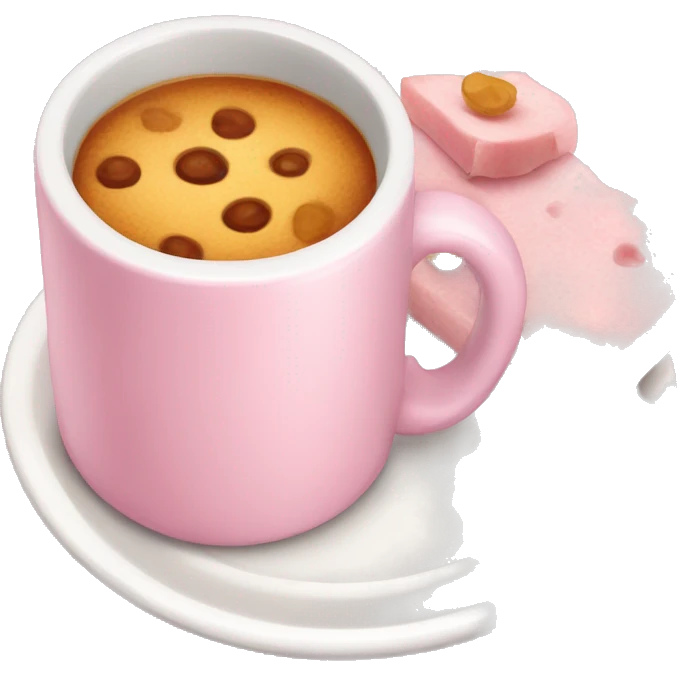 Light pink mug and food plate emoji