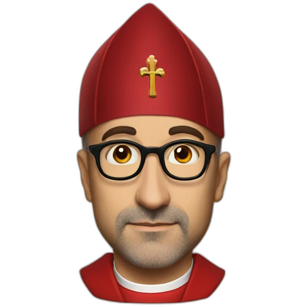 stanley tucci as a religious cardinal hat emoji