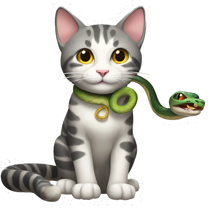 cat with snake emoji