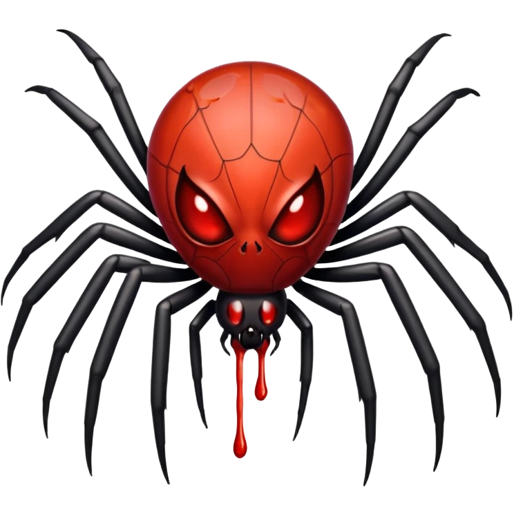 A spider with blood coming out his eyes emoji
