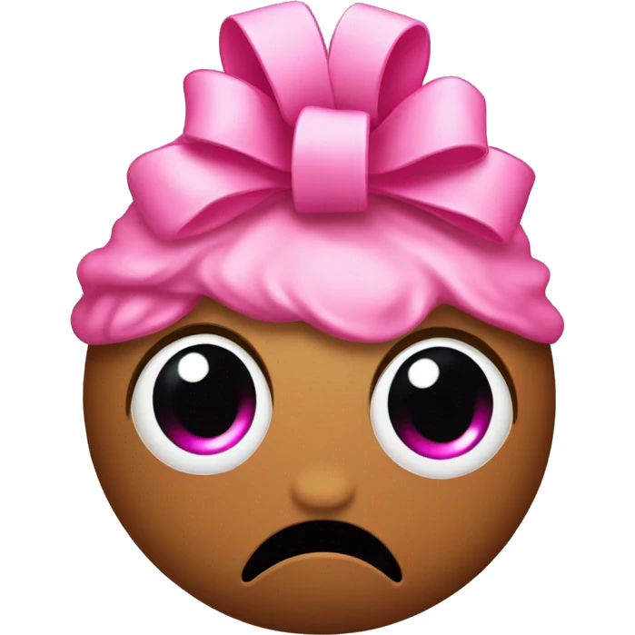 Poop with pink bow on head emoji