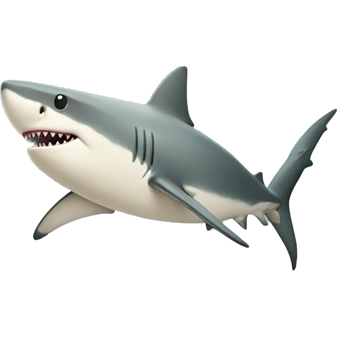 A postcard with shark in i emoji
