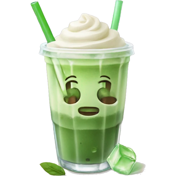 Iced matcha latte with ice cubes  emoji