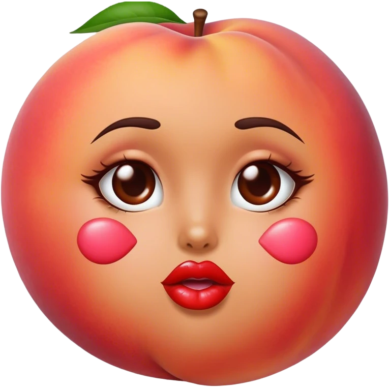 peach with lipstick kisses on it emoji