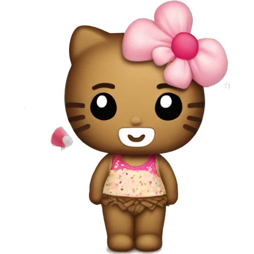 Hello kitty en la playa bronceada emoji