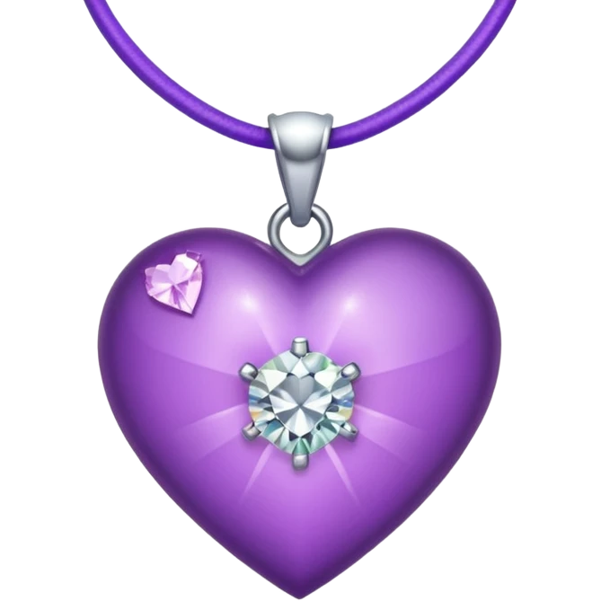 purple heart with diamond necklace around it emoji