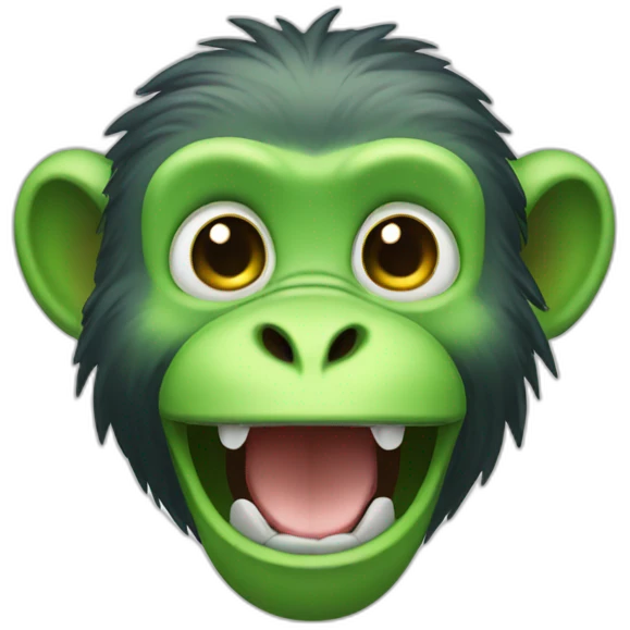 green monkey happy emoji