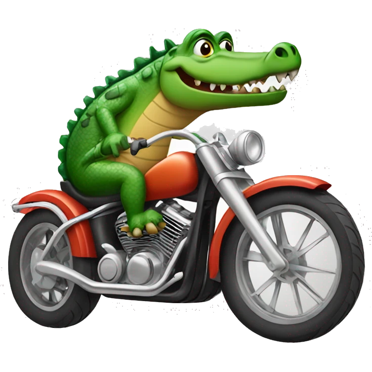 Crocodile on chopper bike emoji