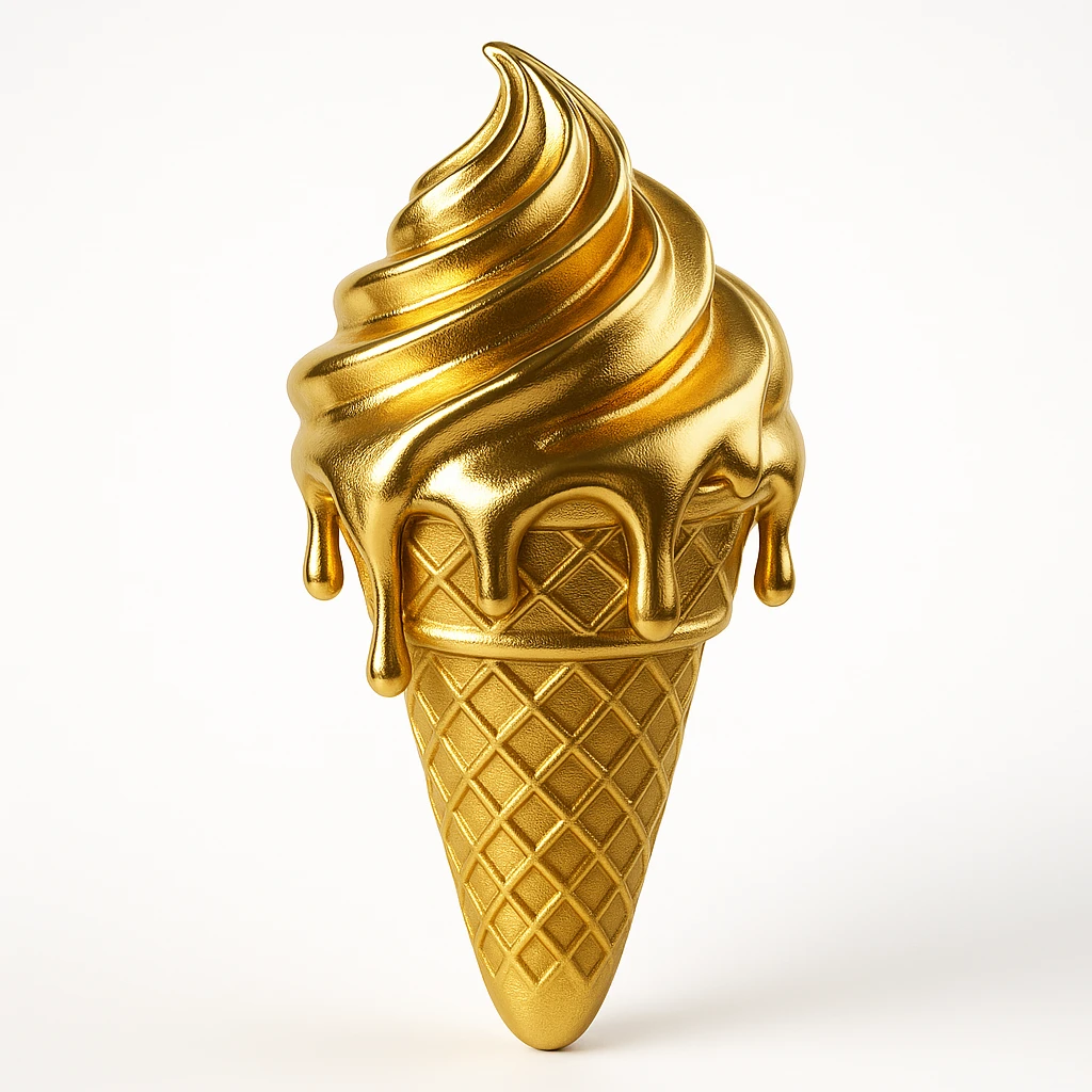 happy children with melting ice cream cones emoji