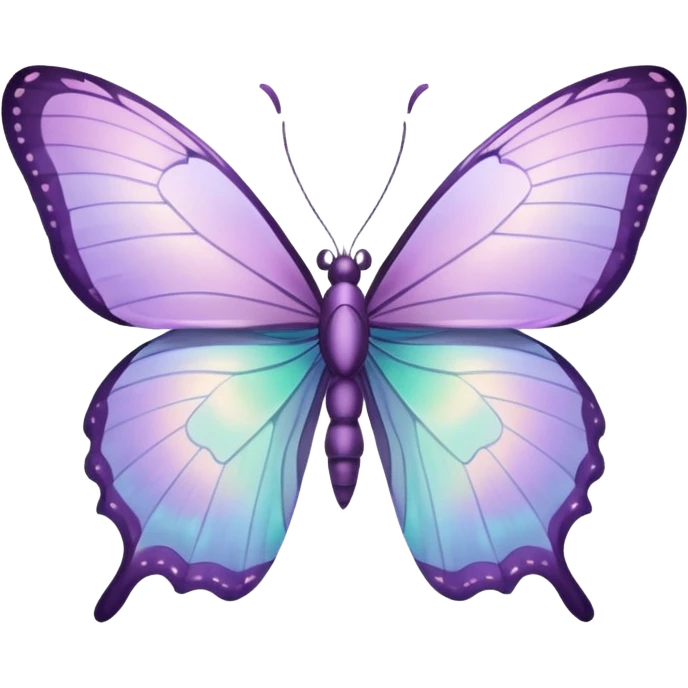 Pastel lilac iridescent butterfly emoji