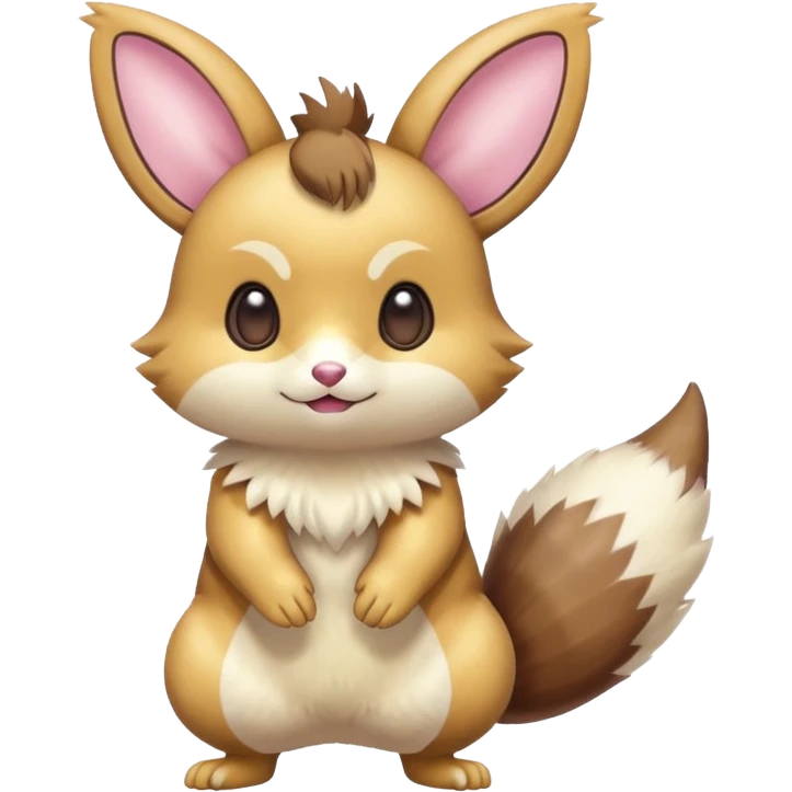 Kawaii Shiny Colorful Pastel-Furret-Emolga-Eevee-fusion Full Body emoji