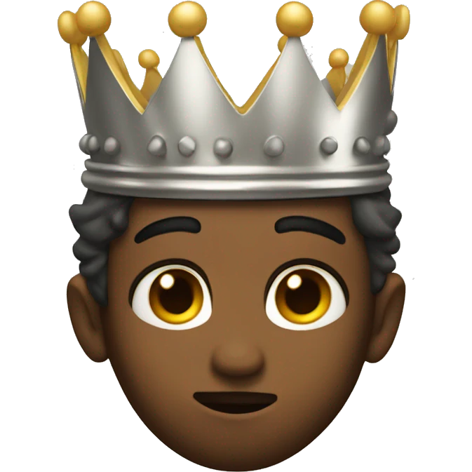 expressionless face wearing a king's crown emoji