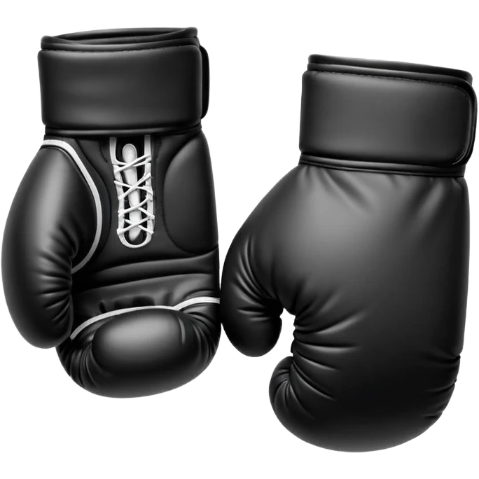 Minimalistic flat vector icon, iOS style, thin black contour on white background. Boxing gloves or a fighter silhouette in stance. emoji