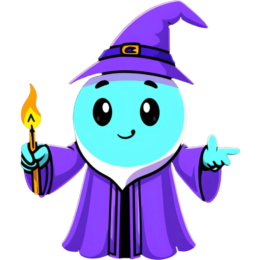 wizard hand casting spell with glowing magic wand emoji