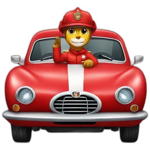 Pompier sur un jaguar emoji