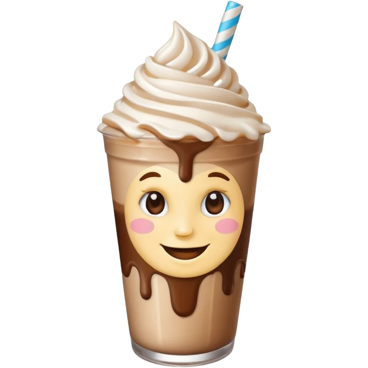 milkshake with a face and earrings emoji