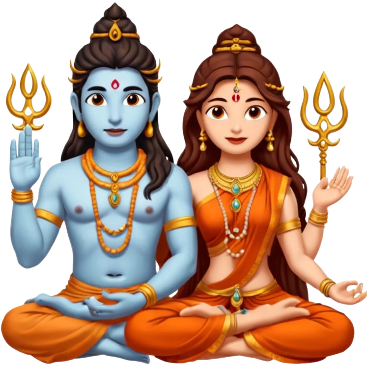 Sitting lord shiva and parvathi emoji