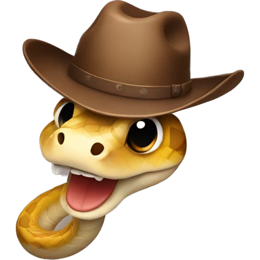 Cute snake with a cowboy hat emoji