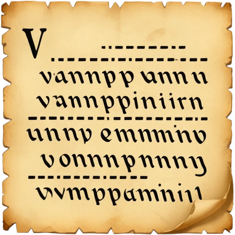 Text VAMPA written on old pergamin emoji