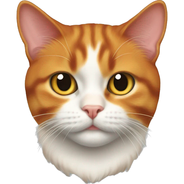 Scotch fold ginger cat with tricolour kitty emoji