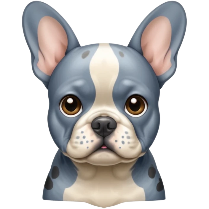 Blue, gray and tan spotted Merle Frenchie emoji
