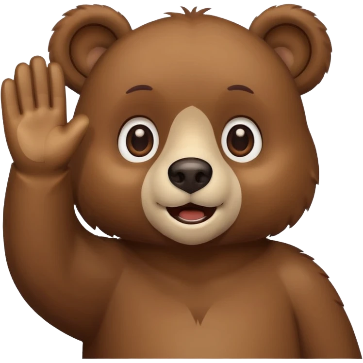 bear waving emoji