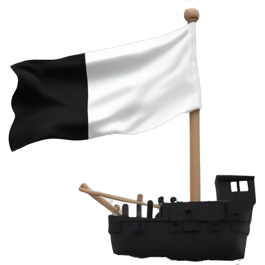 Drapeau noir flottant fort dans le vent avec écrit 1 NATION en blanc emoji