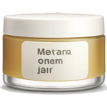 Skincare Jar: A minimal glass jar with a smooth cream texture inside, featuring a sleek label. emoji
