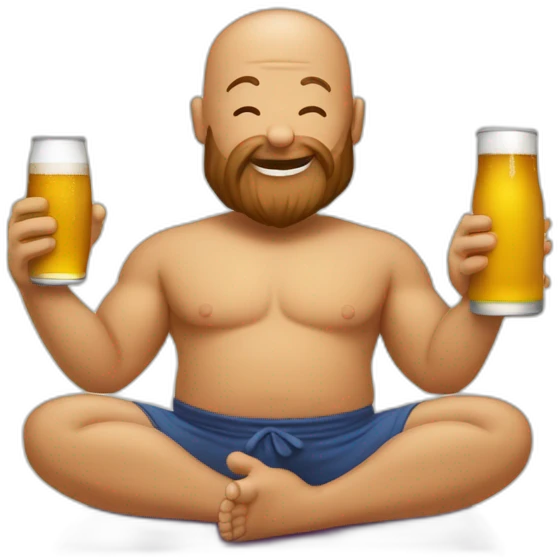 Yoga qui boit une bière emoji