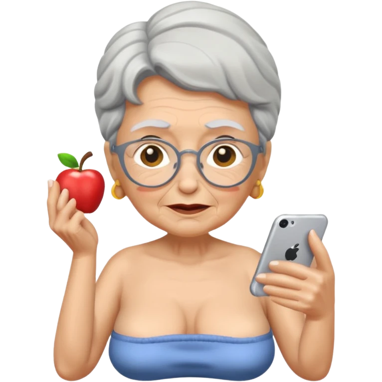 Topless granny emoji