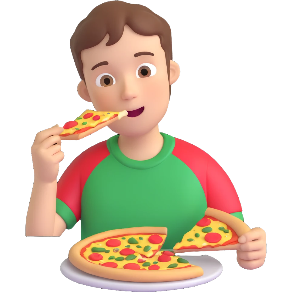 Boy Eating Pizza  emoji