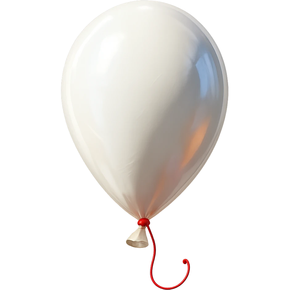 white balloon with a pink string emoji