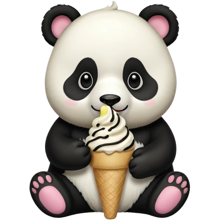 Panda eating ice cream emoji