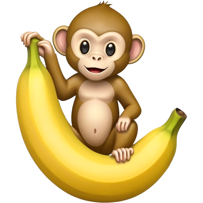 Monkey inside a banana emoji