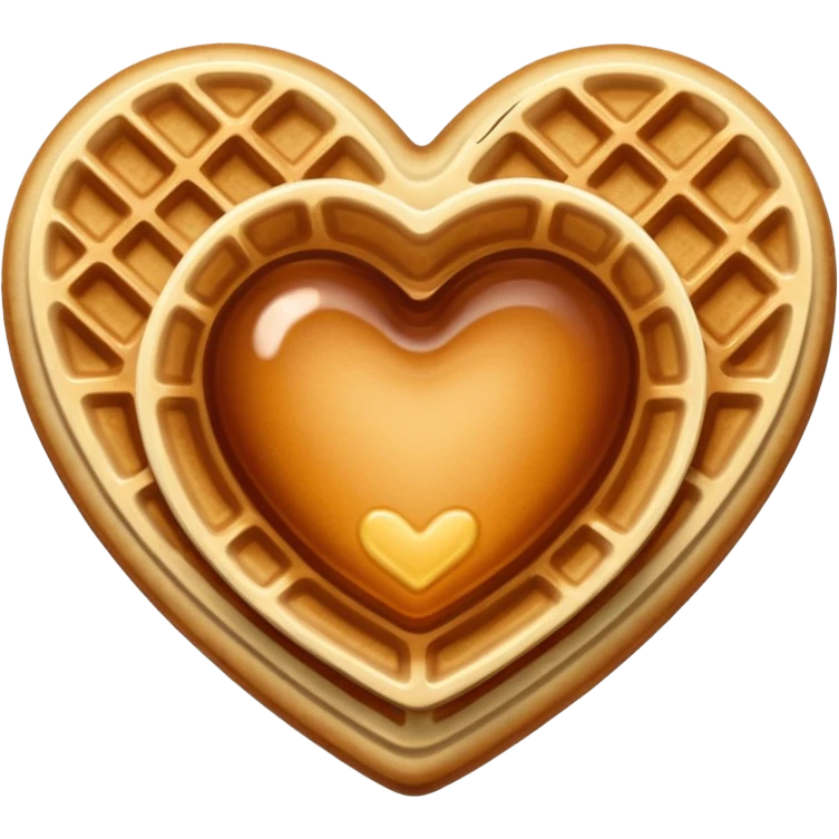 Beige heart waffle emoji emoji
