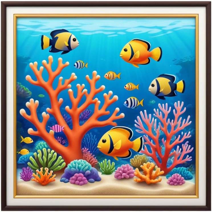 Great Barrier Reef Landmark Emoji – Featuring colorful coral formations and tropical fish. emoji